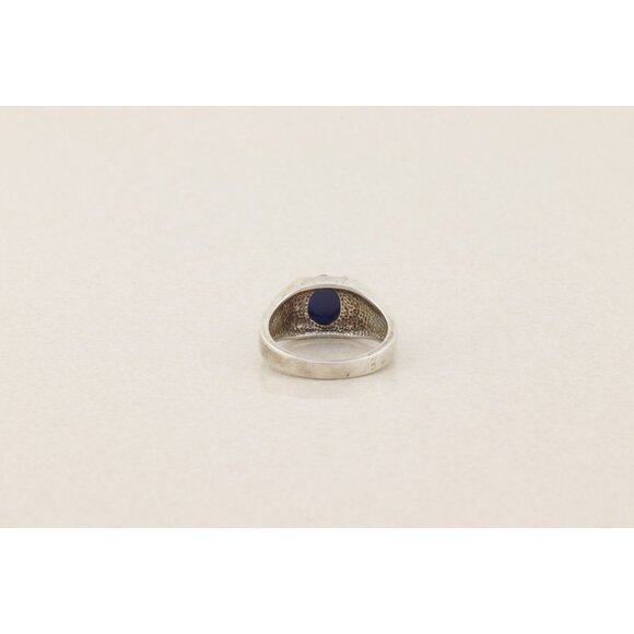Men's Sterling Silver Lab Created Blue Star Ring Size 10 1/4 - Picture 7 of 10